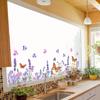 Лавандовые наклейки-бабочки на окна, Декоративные наклейки на оконное стекло, Самоклеящиеся полупрозрачные наклейки для окон и дверей