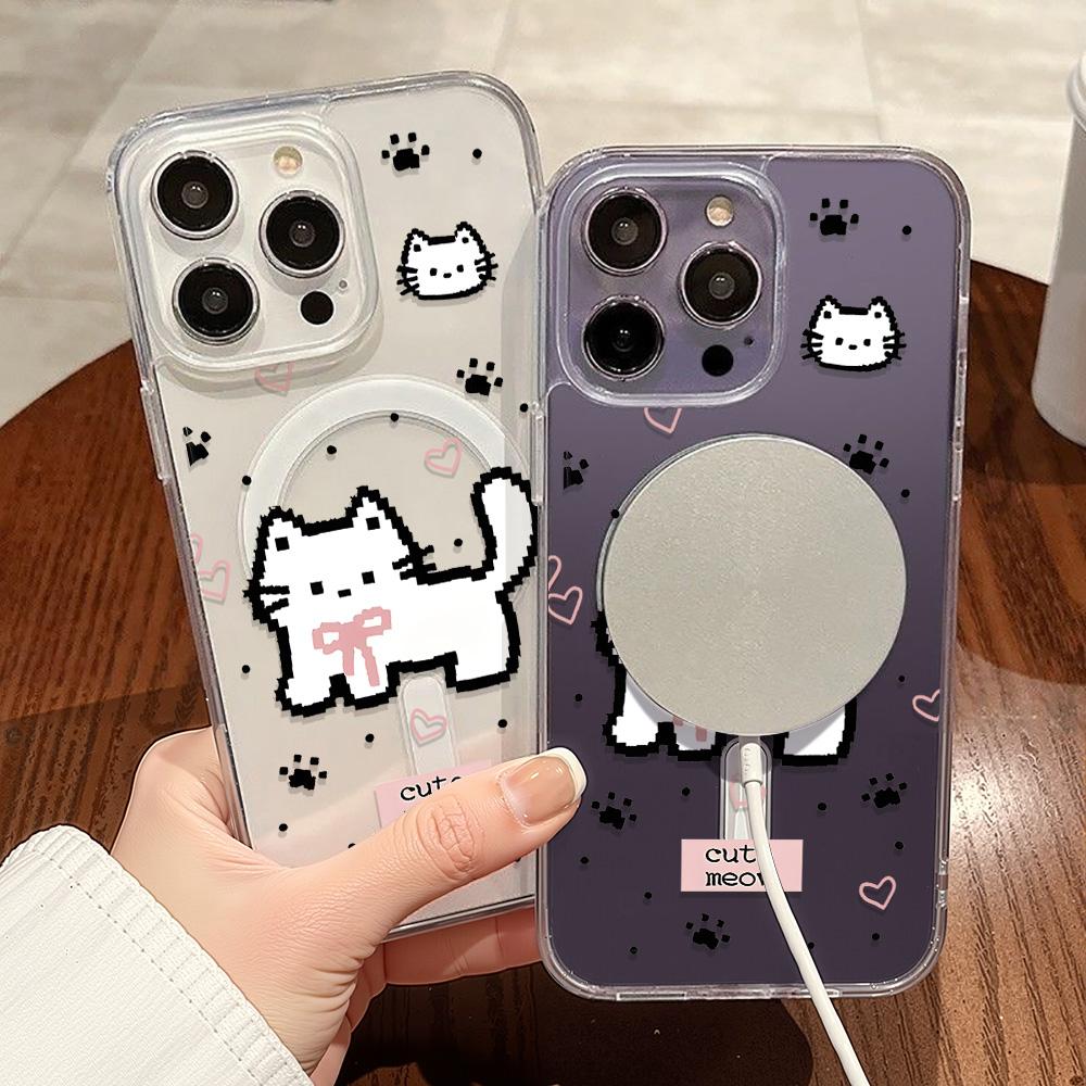 Магнитный чехол для телефона для iPhone 12 14 16 17 Pro 17 16 15 14 13 12 Pro Max 12 13 14 15 16 Высококачественный противоударный чехол Полная защита Милый стиль