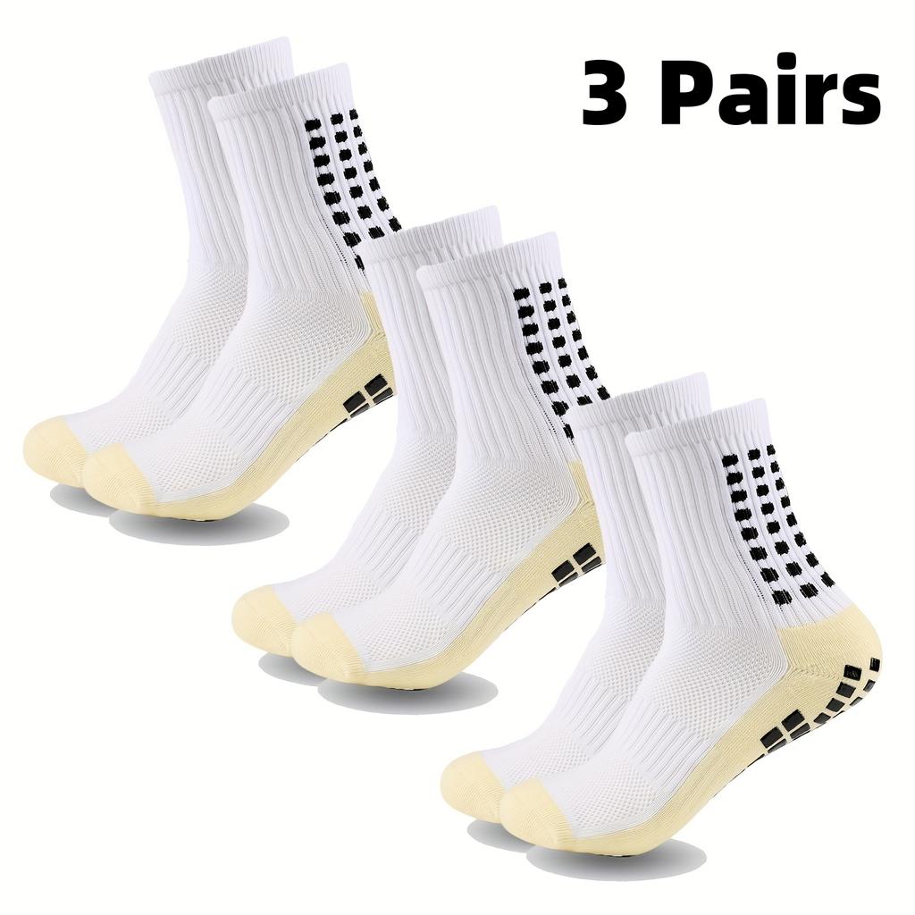 3 пары универсальных противоскользящих спортивных носков, толстые, удобные и прочные для футбола, баскетбола, дышащие спортивные носки