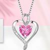 Heart Necklace Cubic Zirconia Love Heart Pendant Necklace Birthday Valentine's Day Mother's Day Jewelry Gift for Women