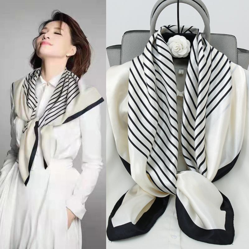 90 см модный платок шейные шарфы женские квадратные шали обертывания бандана головной платок для дам