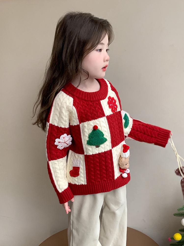 Girls' Fashionable Thickened Sweater - Warm, Versatile Autumn/Winter Style for Little Influencers