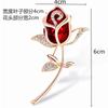 Броши со стразами и красными розами для женщин, элегантные изысканные блестящие циркониевые цветочные булавки для лацканов, Свадебная вечеринка, значок, ювелирные изделия