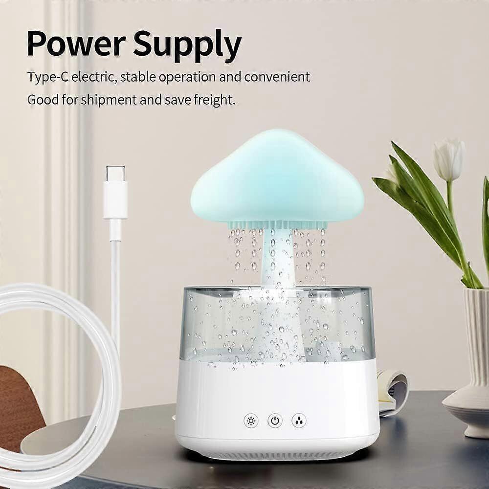 Rain Cloud Humidifier Rain Drop Sound Night Light Aromatherapy Oil Essential
