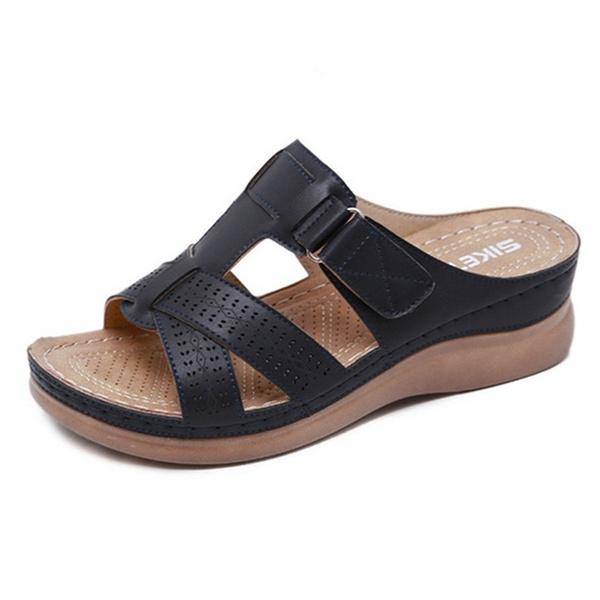 35-44 Summer Women Premium Orthopedic Open Toe Sandals Female Slippers Buckle Strap Vintage Anti-slip Breathable Slippers Plus Size Sandals