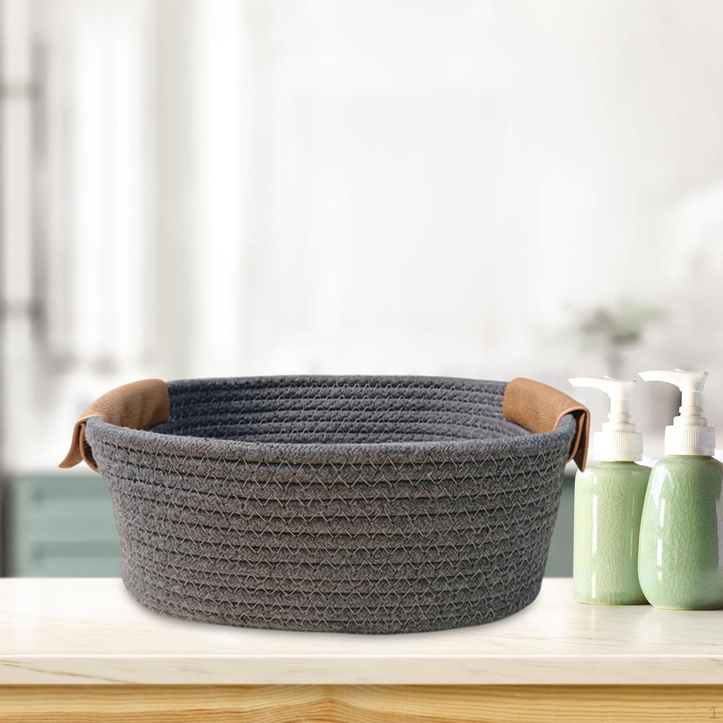 Хлопчатобумажная плетеная корзина для хранения фруктов, декоративная деревенская корзина для пикника, для хлеба