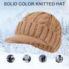 Short Brim Knitted Hat for Men Winter Warm Fleece Lined Thick Cable Knit Cuff Hat Soft Slouchy Skull Cap for Outdoors