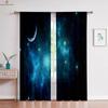 Dreamy Starry Sky 3d Printed Curtains Polyester Fiber Bedroom Living Room Kitchen Window Decoration Curtains 2 Pieces