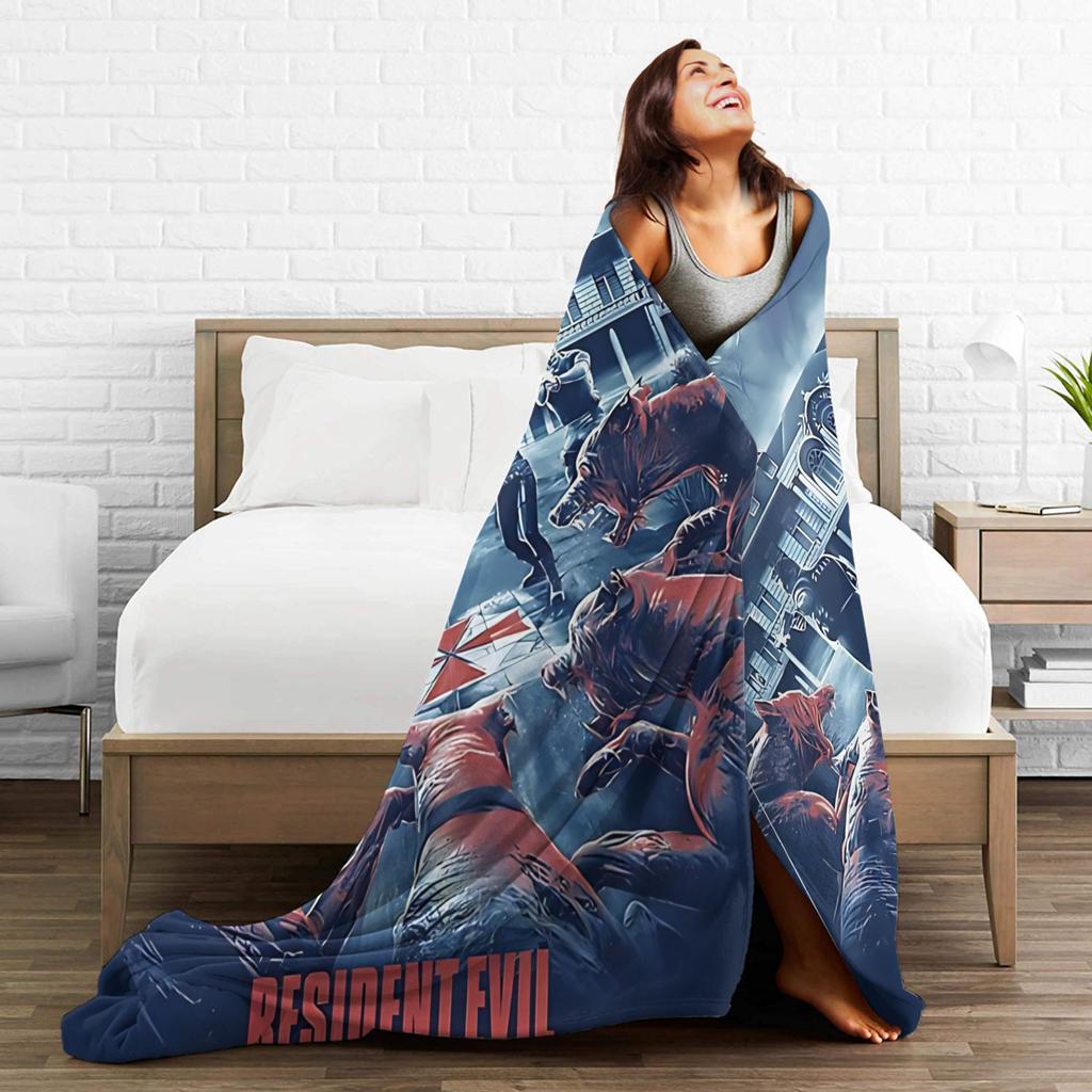 Source Residents Evils Village Blanket Flannel Spring Autumn Multifunction Soft Throw Blankets for Sofa Office Rug Piece