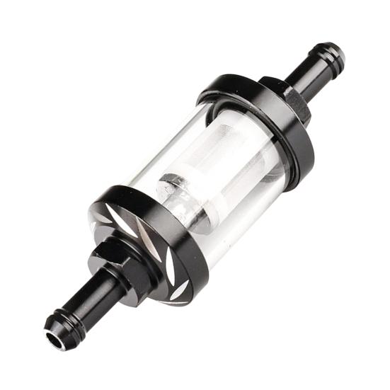 Visible Clear Glass Fuel Filter with Thickened 5/16-Inch Fuel Line And Hose Clamps Universal Oil Filter Kit