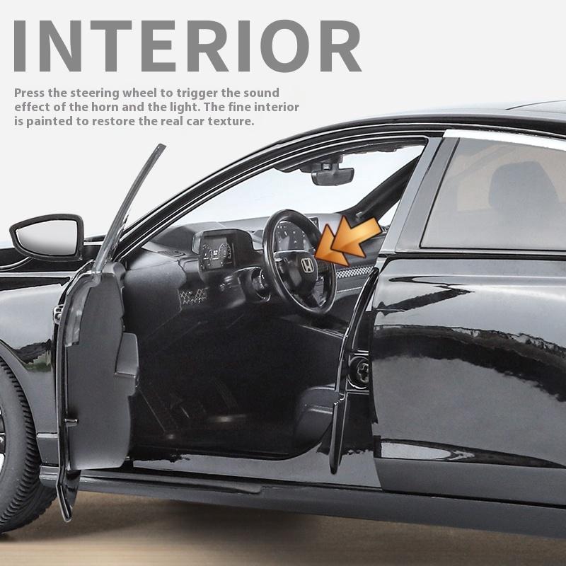 Масштаб 1/18 Honda Accord 2024 Модель автомобиля из сплава Симуляция звука и света Детская игрушка Коллекционные украшения Подарок на день рождения для мальчика