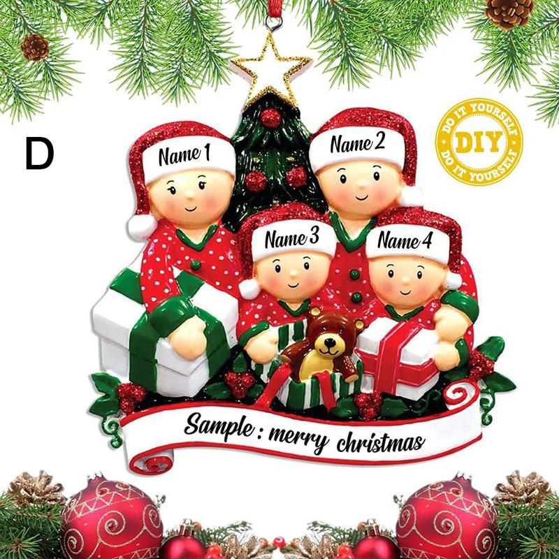 Christmas Pendant DIY Personal Family Christmas Decorations For Home 2D Acrylic Christmas Tree Hanging Ornament New Year 2026