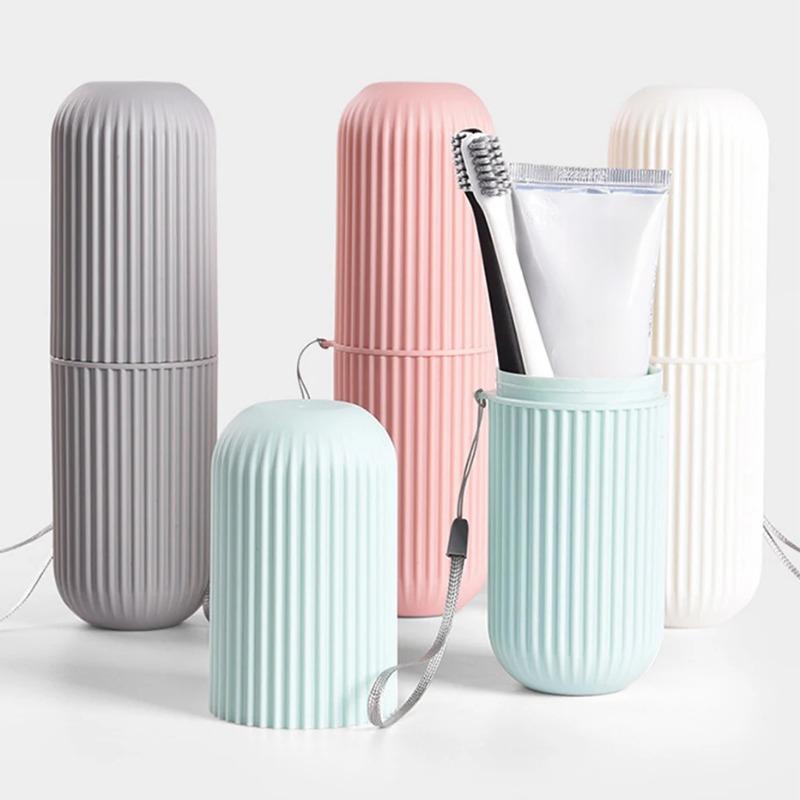 Portable Toothbrush Storage Case Toothpaste Holder Box Organizer Household Storage Cup for Outdoor Travel Bathroom Accessories