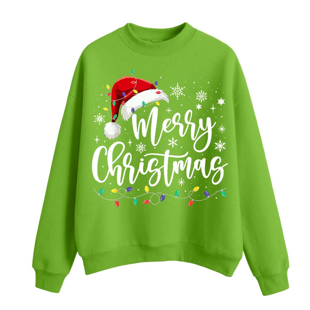 Women's Casual Fashion Round Neck Long Sleeve Christmas Printed Sweatshirt