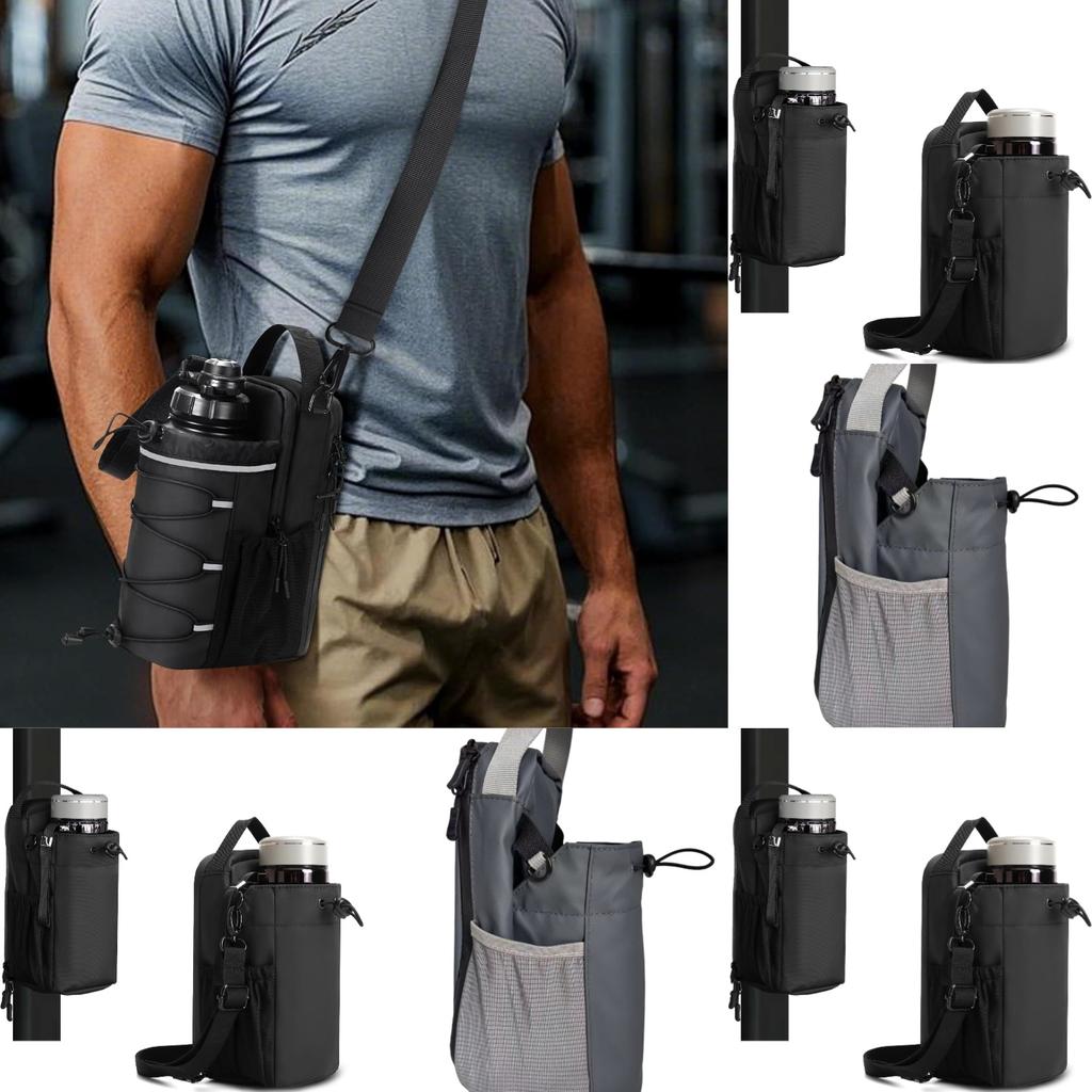 Large Capacity Magnetic Belt Gym Carrier Bag,Bottle Pouch Holder With Phone Pocket,Portable Gym Accessories Organizer