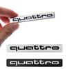 3D Aluminum Car Quattro Emblem Sticker Auto Body Trunk Badge Decoration Decal For sq A1 A3 A4 B8 A5 A6 A7 Q3 Q5 Q7 Accessories
