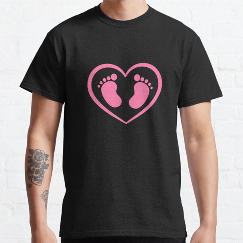 Футболка с принтом Heartprints Baby размера Plus Size S-3XL, мужские топы, модная одежда, футболки
