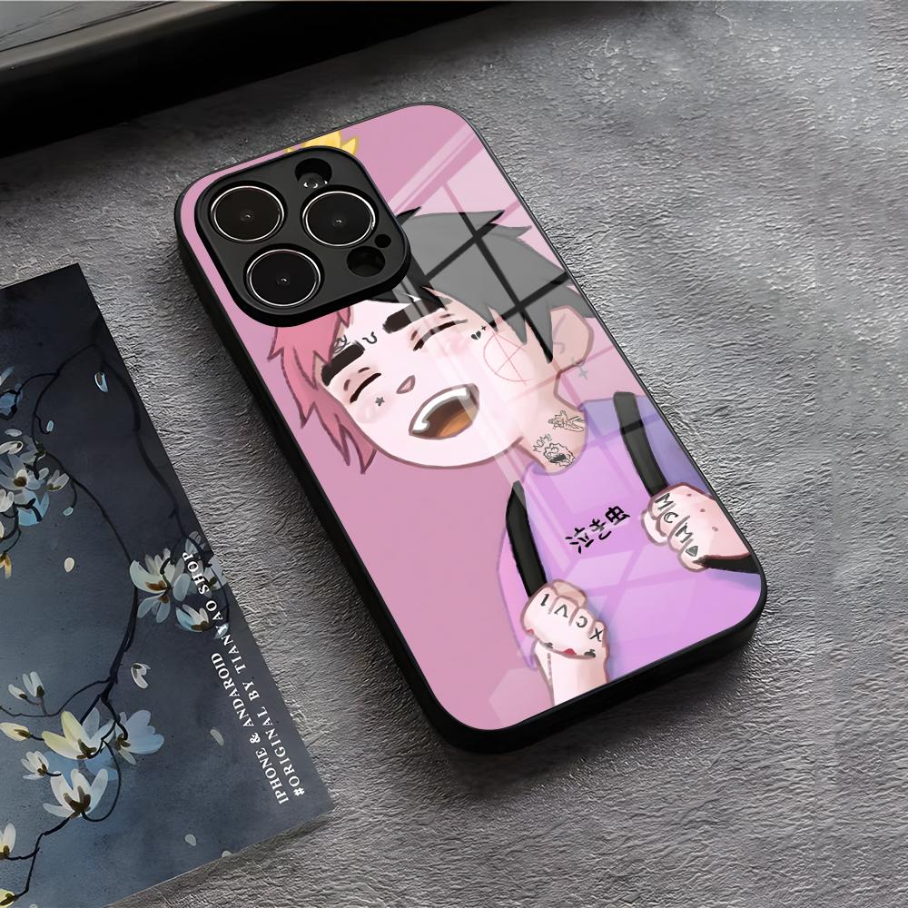 L-Lil Peep Anime Phone Case For IPhone 17 Air 16 E Pro Max 15 14 13 Mini 12 Pro 11 Max Plus Black Glass Cover