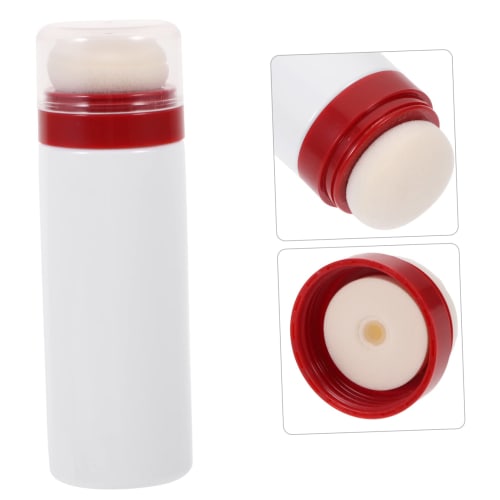2-Piece Generic Powder Puff Box, Travel-Size Baby Powder Container, Secret Tin, Clean, Portable Powder Puff Bottle, White Plastic, for Powder Storage