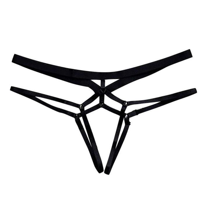 Женское сексуальное однотонное бандажное нижнее белье с открытой промежностью, трусики-стринги, эротические очаровательные стринги