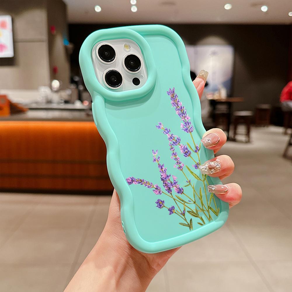 Чехлы для телефонов N86 Little fresh flower butterfly Macaron Wavy Edge для iPhone 16 Pro Max Samsung S24 Plus S23 Ultra Xiaomi Redmi Note 13, противоударный чехол