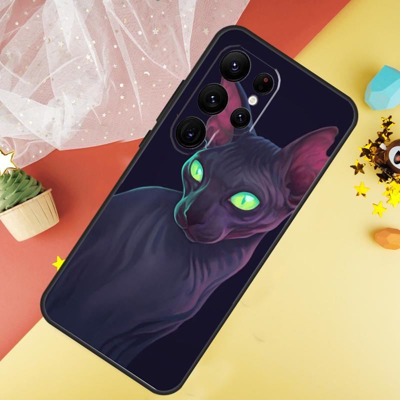 Чехол для телефона с изображением кошки сфинкса для Samsung Galaxy S25 FE S23 S21 S20 S22 S24 S26 Ultra S10 S26 Plus Чехол Coque