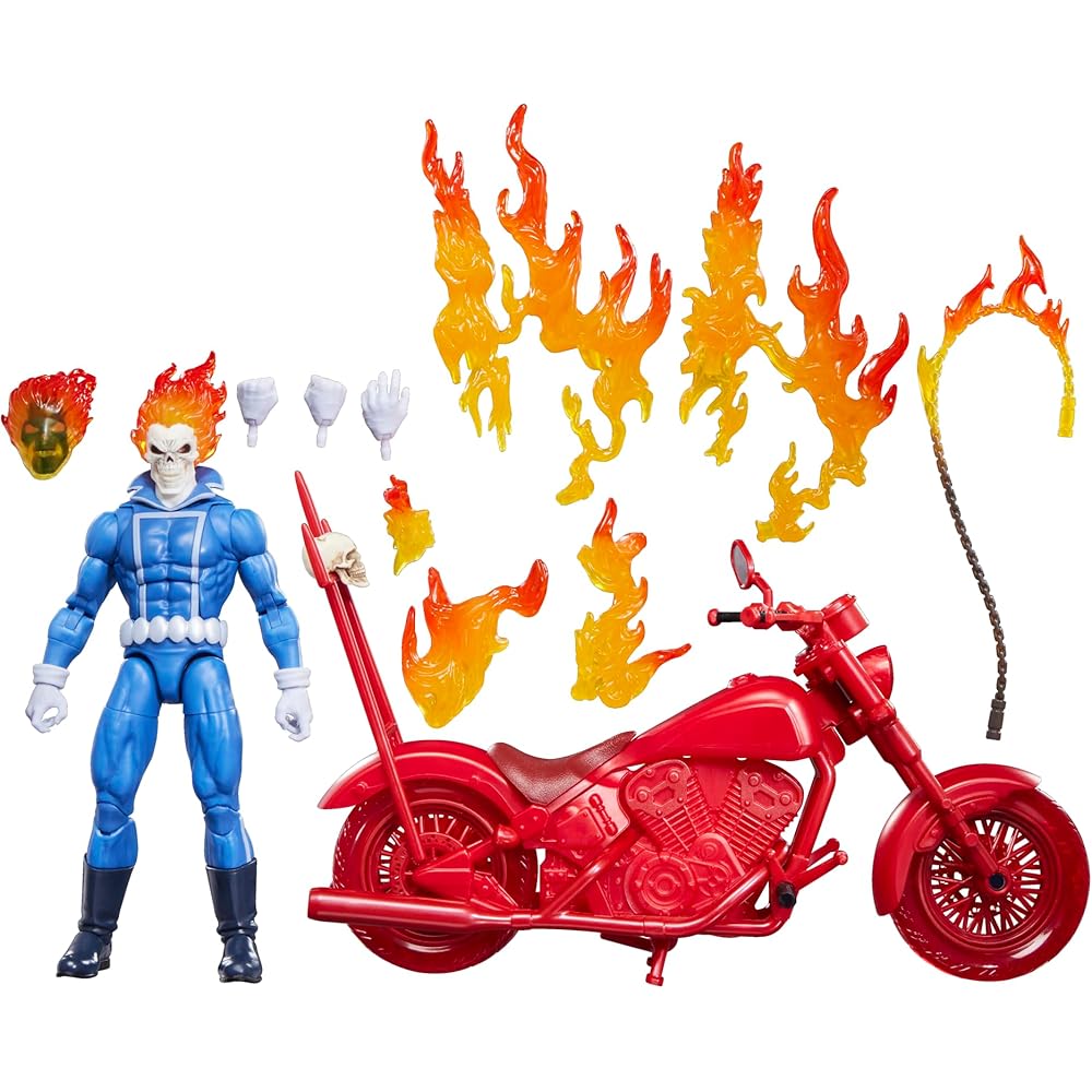 Hasbro Marvel Legends Серия Призрачный Гонщик Джонни Блейз 6-дюймовая Фигурка Действия с Мотоциклом Коллекционная