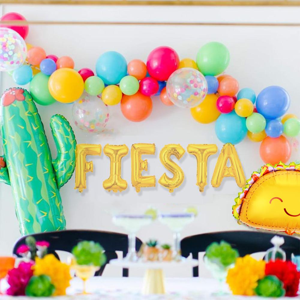 Мексика Фиеста Кактус Тематическая Вечеринка Тако Воздушные Шары Вечерние Алюминиевые Шары Мексиканская Вечеринка Сувениры Декор Поставки