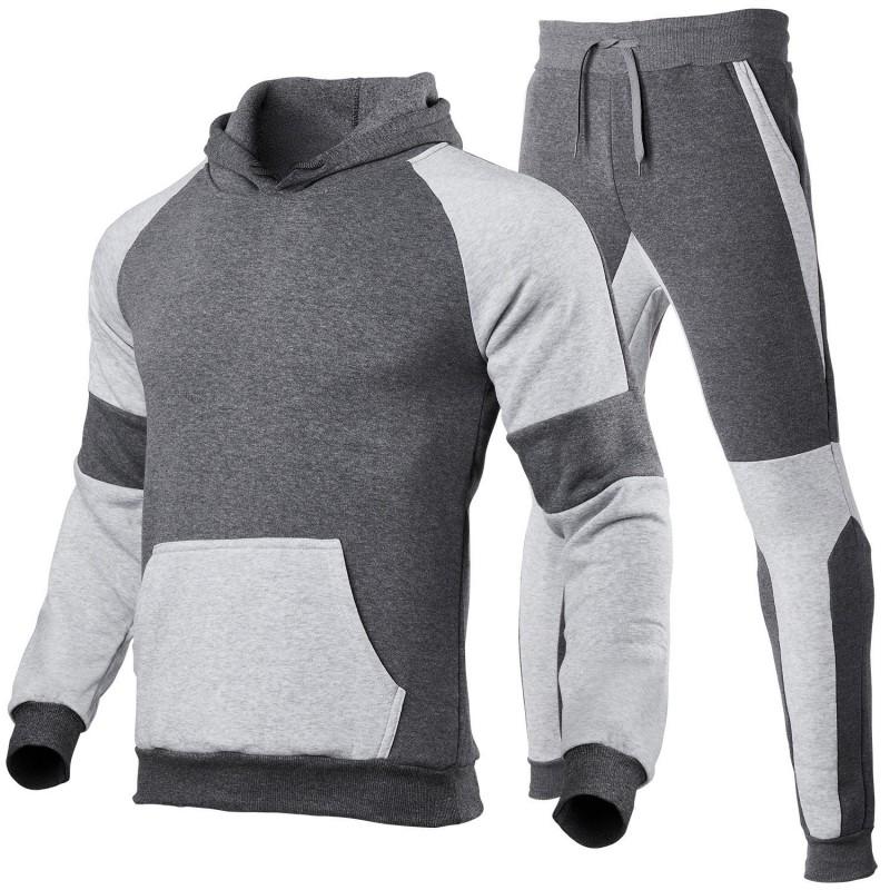 Mens Casual Hooded Sweatshirt Pants Set Winter Lightweight Sporty Matching Outfit
