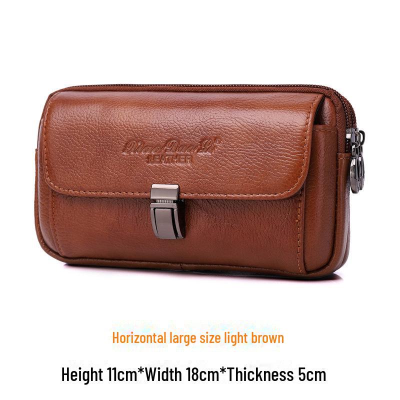 Мужская кожаная поясная сумка Xiaoduoli для мобильных телефонов 5,5"/6,5" с ремнем, держателем удостоверения личности из коровьей кожи 