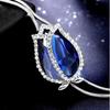 Длинные ожерелья и подвески для женщин Collier Femme, синий тюльпан, массивное свитер-цепочка, ожерелье, модные серебряные ювелирные изделия с кристаллами 2021