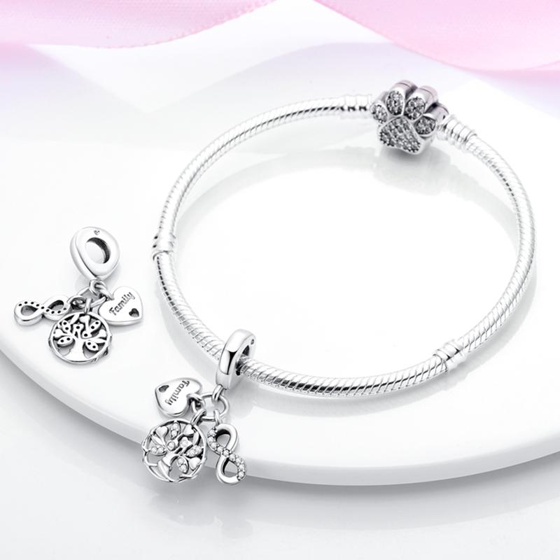 Original Charms Copper Heart-Shaped Infinity Charms Beads Fits 3Mm Original Bracelet Womens Diy Fine Jewelry Gifts