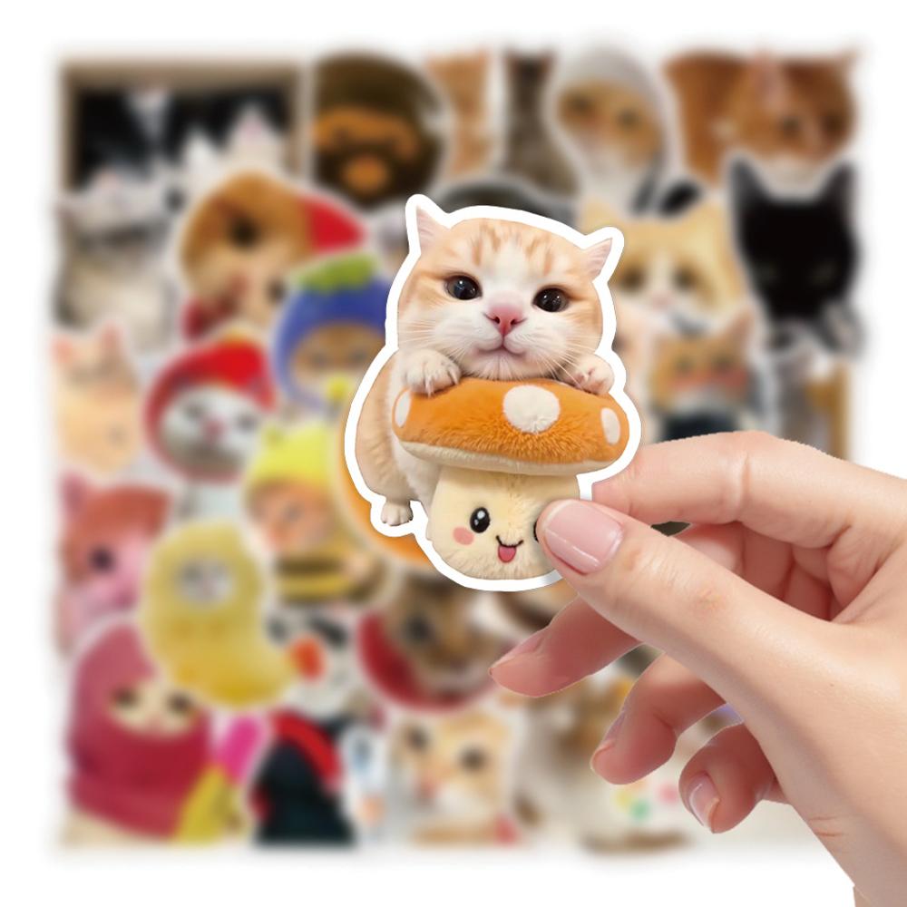 10/30/50 шт. Кавайные наклейки с рисунками животных, кошек, смешных котят, МЕМЫ, наклейки для чемодана, шлема, ноутбука, телефона, милые декоративные наклейки, игрушки