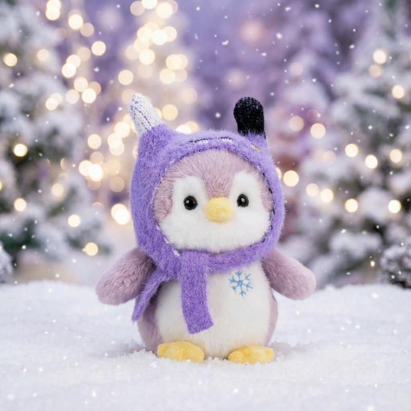 Plush Penguin Toy With Scarf And Hat For Kids Birthday Gift
