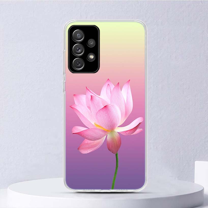 Мягкий чехол Lotus Blue White Flowers для Samsung Galaxy A51 A71 A50 A70 A21S, чехол для телефона A30 A20E A10 A31 A41 A6 A7 A8 A9 Shell Co
