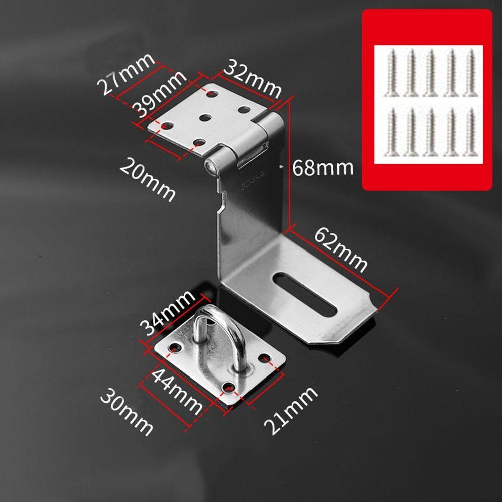 Household Padlock Clasp Stainless Steel Right Angle Buckle New 90 Degree Lock Catch Windows Door