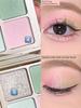 Blue Eye Shadow Blue Green Series Eye Shadow Plate Color Earth Gray Pink Daily Light Makeup Low Saturation Four Colors Shimmer Matte