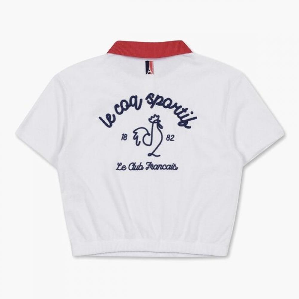 Le Coq SporTif Terry Crop Polo Collar T shirT owT qp222TTs55