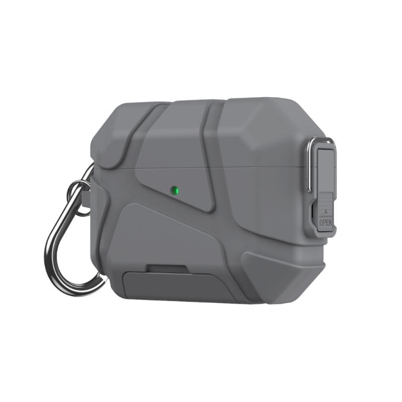 Защитный чехол для наушников с надежным замком и подставка для телефона 2 в 1 для Pods Pro3 со светодиодной индикацией зарядки