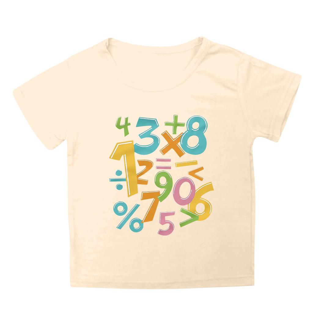 Детский набивной короткий рукав круглый вырез повседневный удобный свободный легкий топ