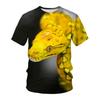 Summer Animal Snake Head Round Neck T-shirt 3D Digital Print Top Loose Casual Men's Short Sleeve Tee Shirts