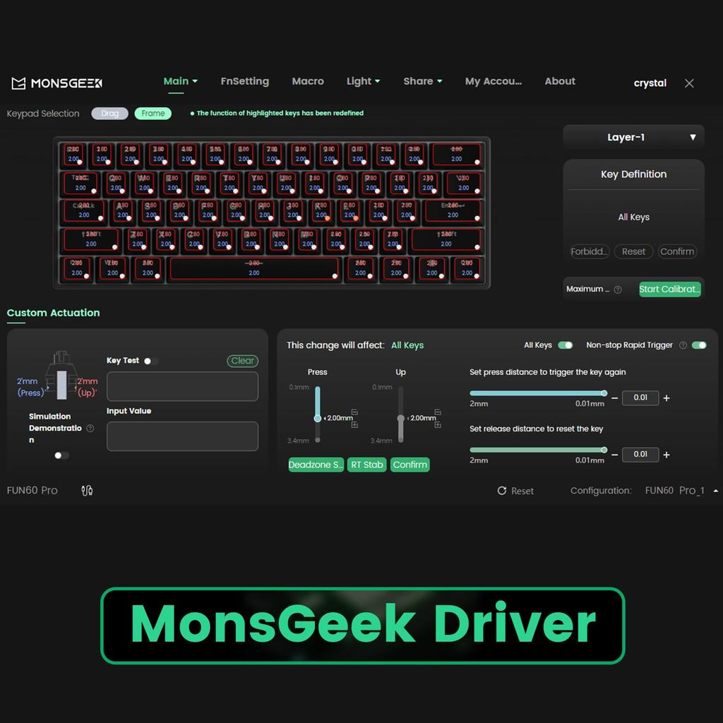 Игровая клавиатура MonsGeek FUN60 Ultra SP Белая Проводная