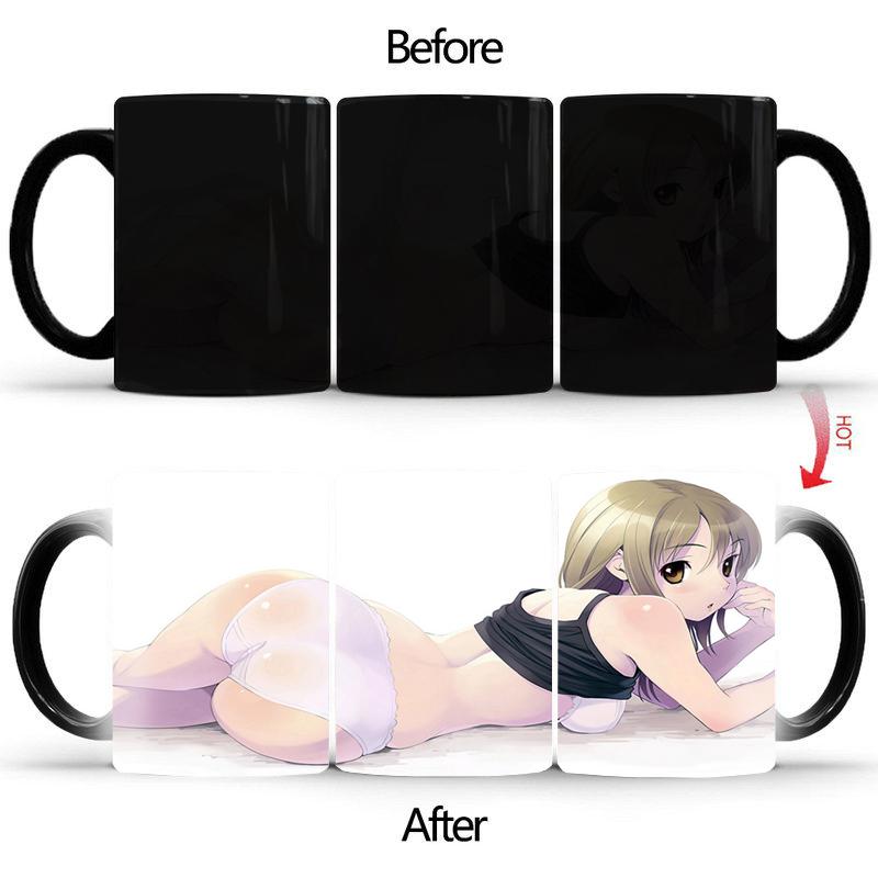 Кружка Sexy Girl, меняющая цвет фарфоровая кофейная чашка BSKT-040, оригинальные кружки, чашки и кружки, персонализированные подарки, посуда для напитков, керамический бар