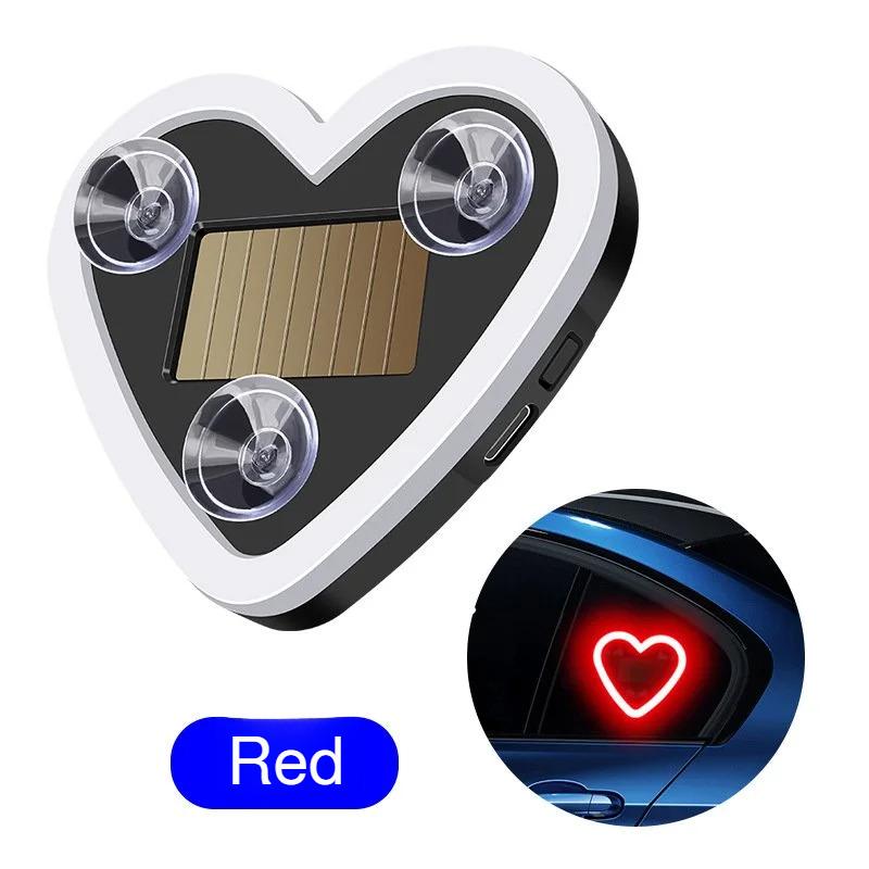 Car Solar Atmosphere Lights Heart Neon Lights USB Powered Auto Interior Decoration Ambient Lighting Car Accessories