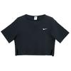 Nike Укороченная футболка с круглым вырезом и принтом логотипа, женские топы с короткими рукавами, черные DV7871-010