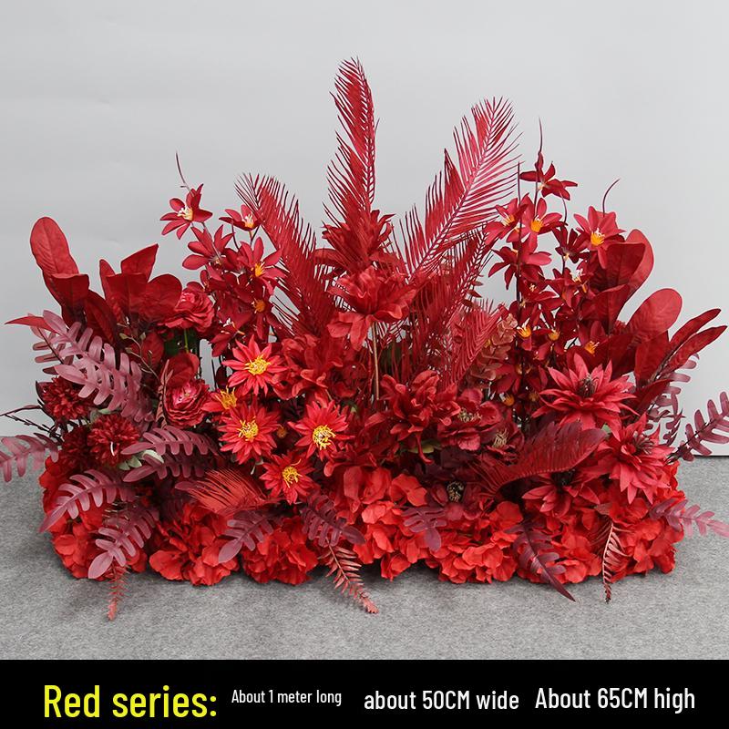 Wedding Aisle Floral Arrangement: Artificial Flower Basket & Row Decoration