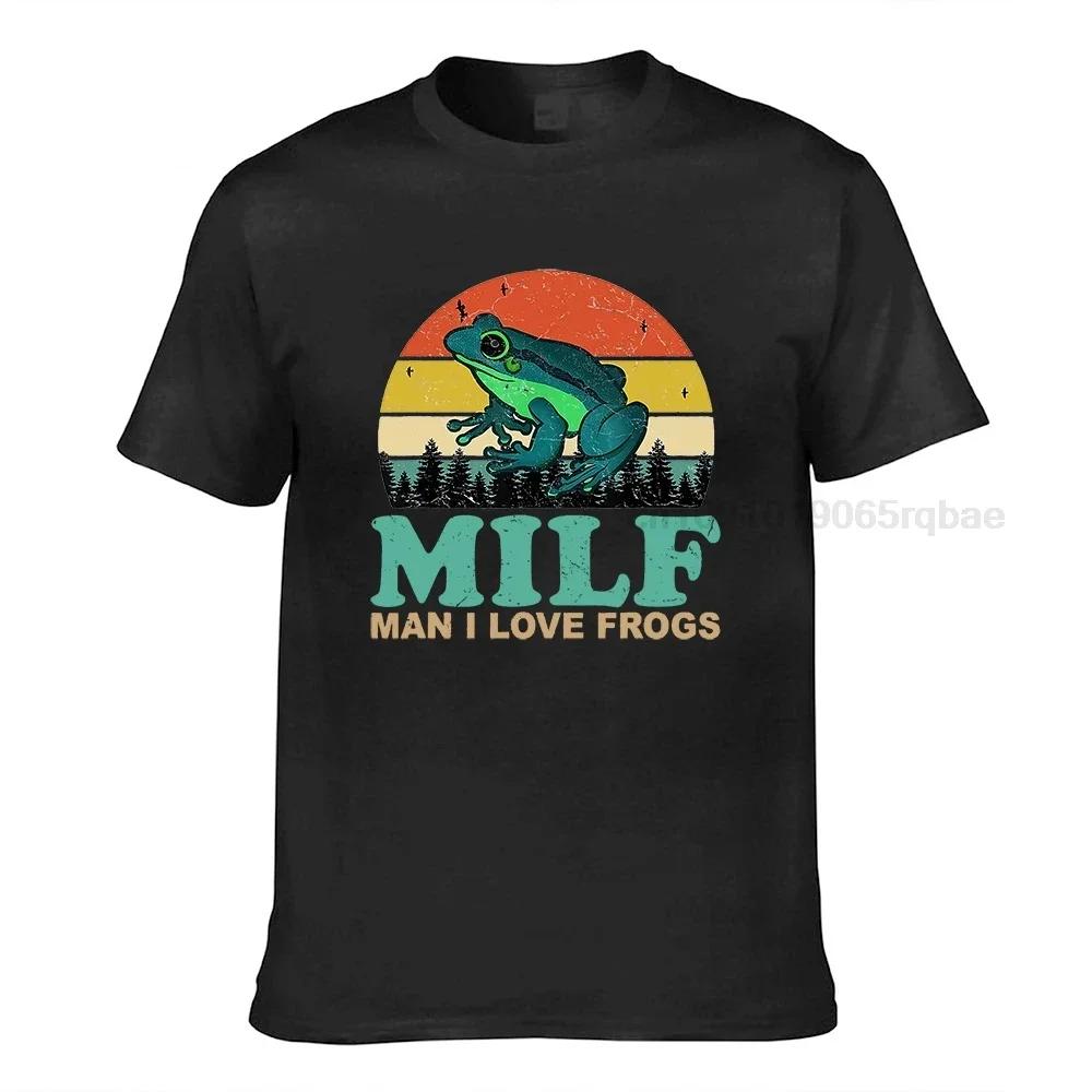 Cotton Frog Vintage Tshirts Unisex Unisexs Tops Milf Unisex I Love Frogs Amphibian Lovers Tshirts Unisex Clothes Fashion Girls Tees