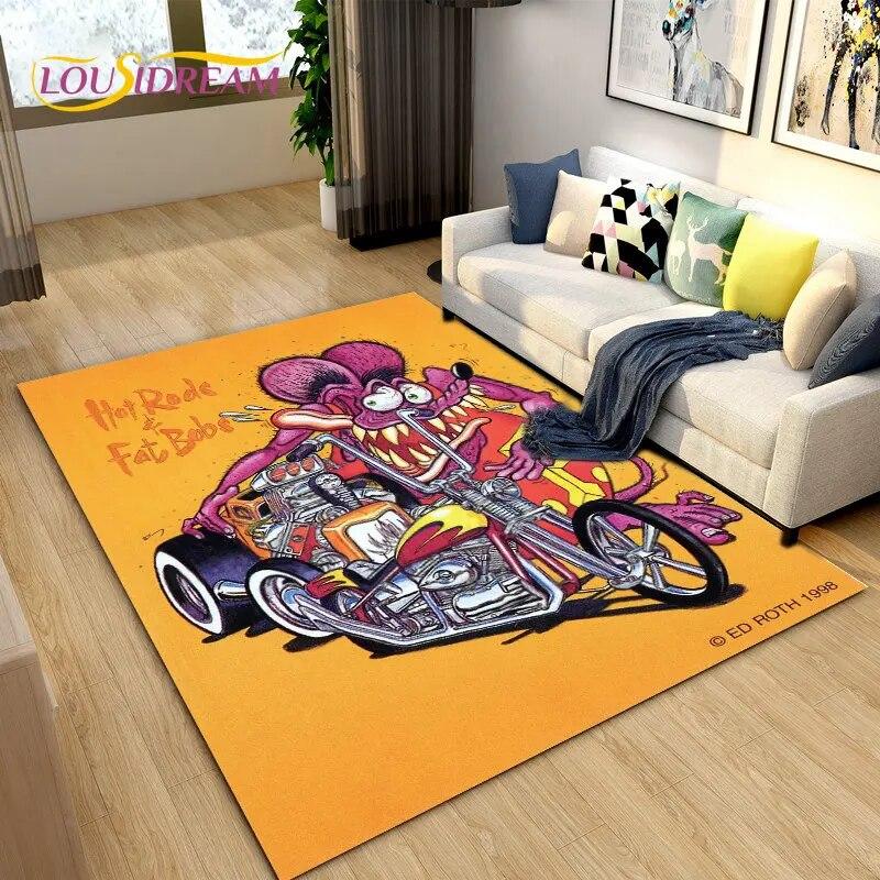 Забавный коврик с рисунком крысы Финка, ковер для гостиной, спальни, гаража, дивана, коврик для украшения, детский нескользящий напольный коврик