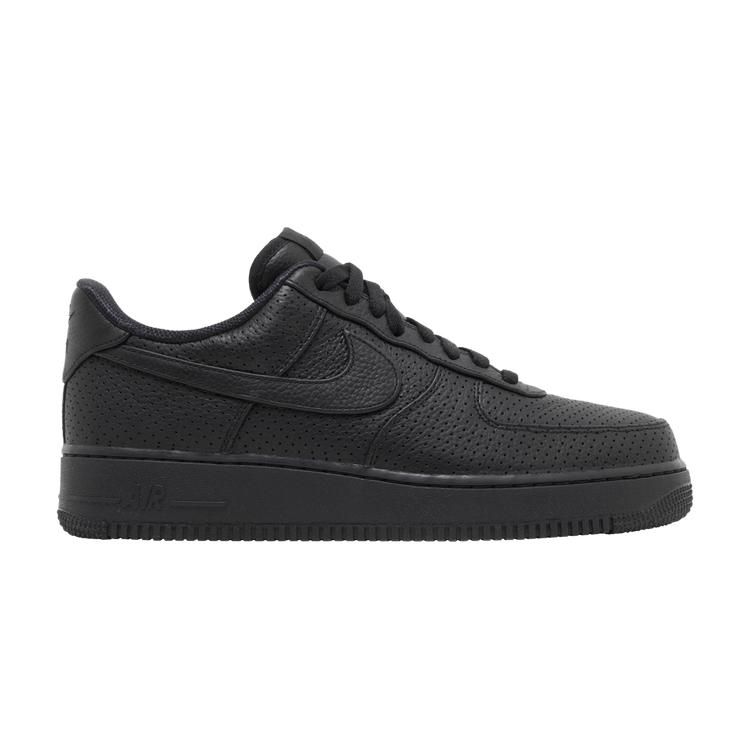 Мужские кроссовки Nike Air Force 1 Low SP Triple Black с перфорацией Черный/Game Royal/Черный