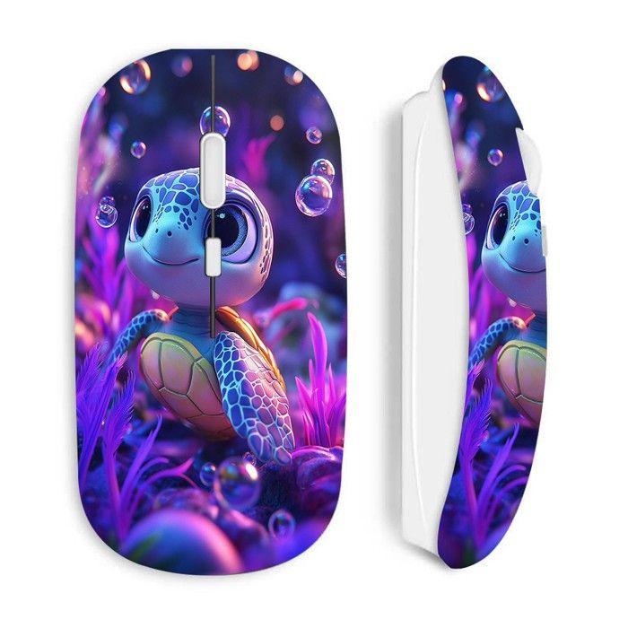 Souris sans fil - MANIACASE - Bébé tortue mignonne - Optique - USB - 70 g